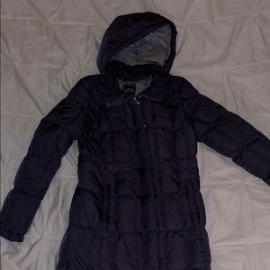 The North Face Puffy Purple Long Winter Coat